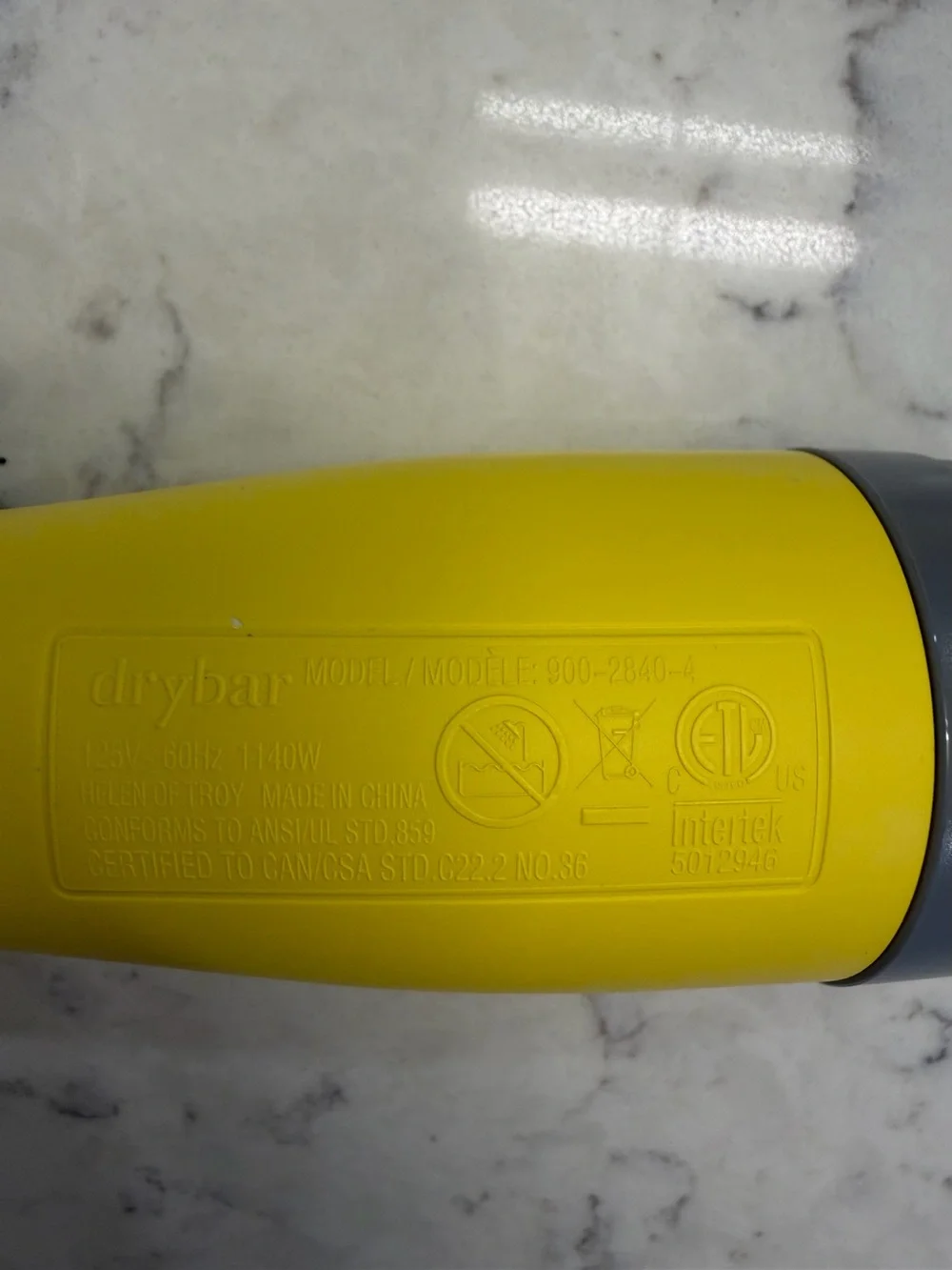Drybar The Double Shot Oval Blow-Dryer Brush Yellow Hair Dryer Styler